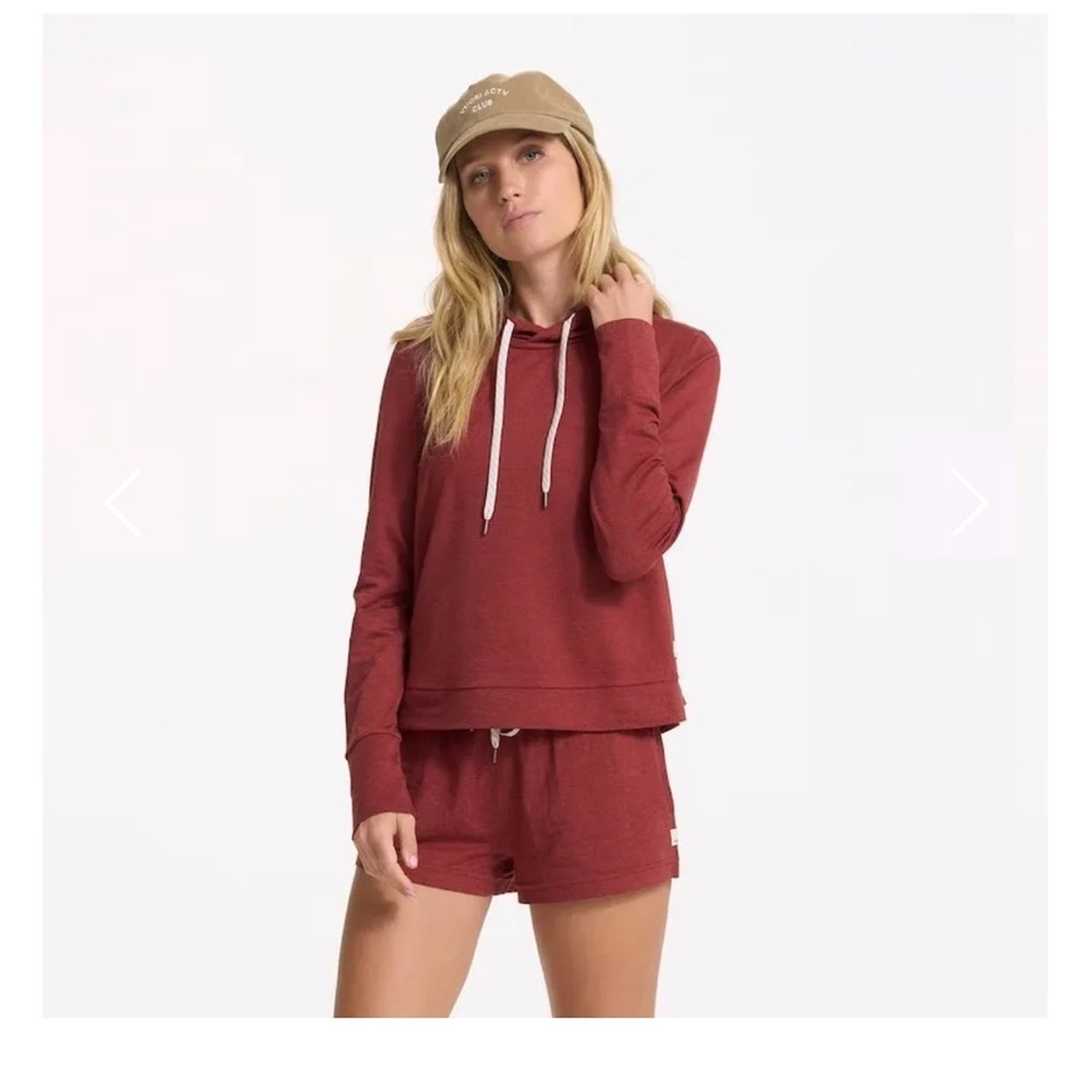 Vuori Halo Essential Hoodie Currant Heather SZ S - Picture 2 of 9